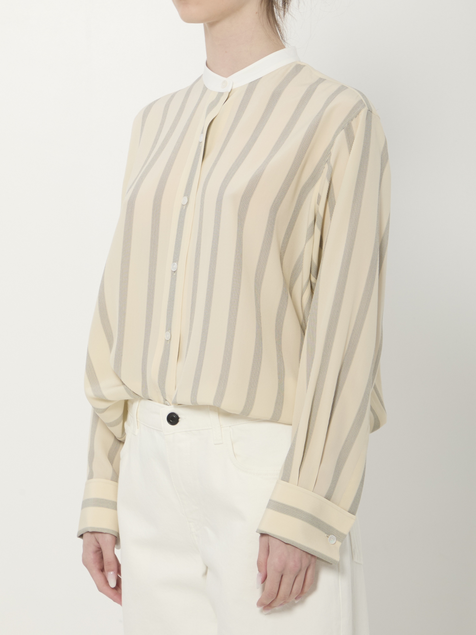 [THE ROW] Shirts Long Sleeve SS26 10797_W4349_WHITE/BLACK