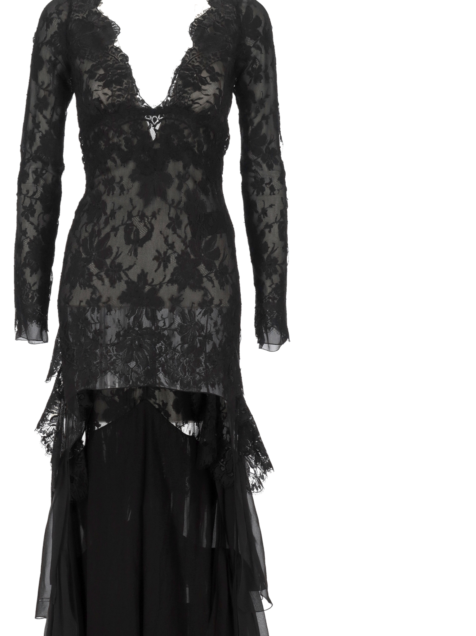 [Saint Laurent] Long sleeve dress FW25 843038Y1K791000