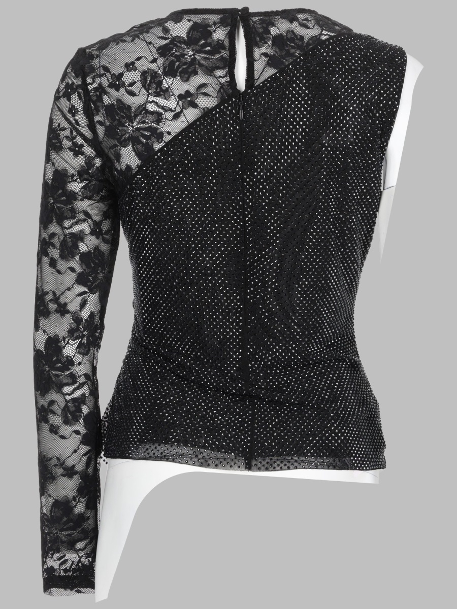 [Self-portrait] T-shirts Long Sleeve FW25 PF25-100T-B_BLACK
