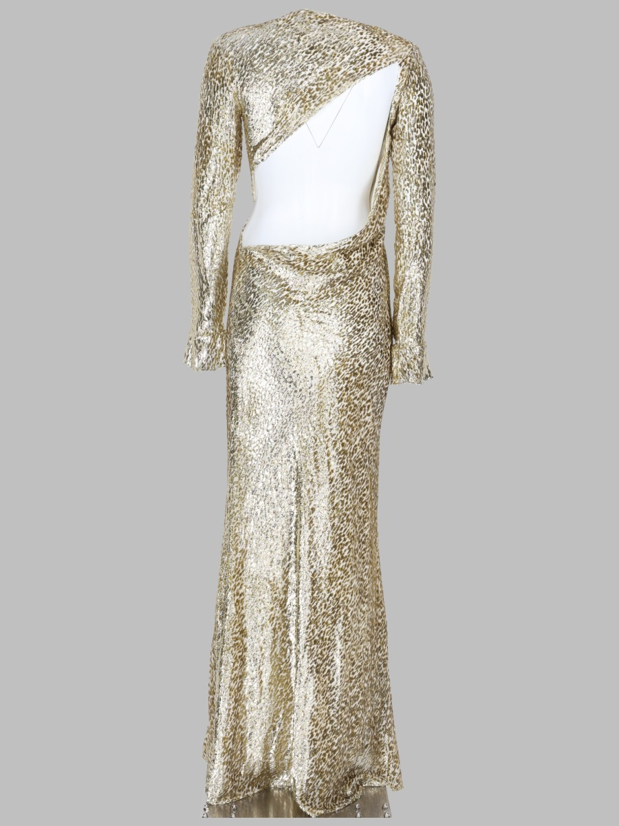 [Self-portrait] Long sleeve dress FW25 PF25-060XA-GD_GOLD