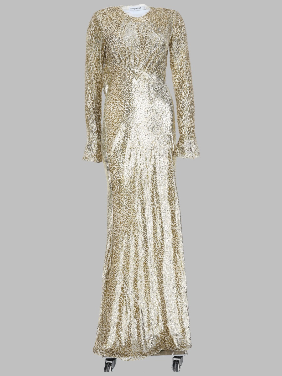[Self-portrait] Long sleeve dress FW25 PF25-060XA-GD_GOLD