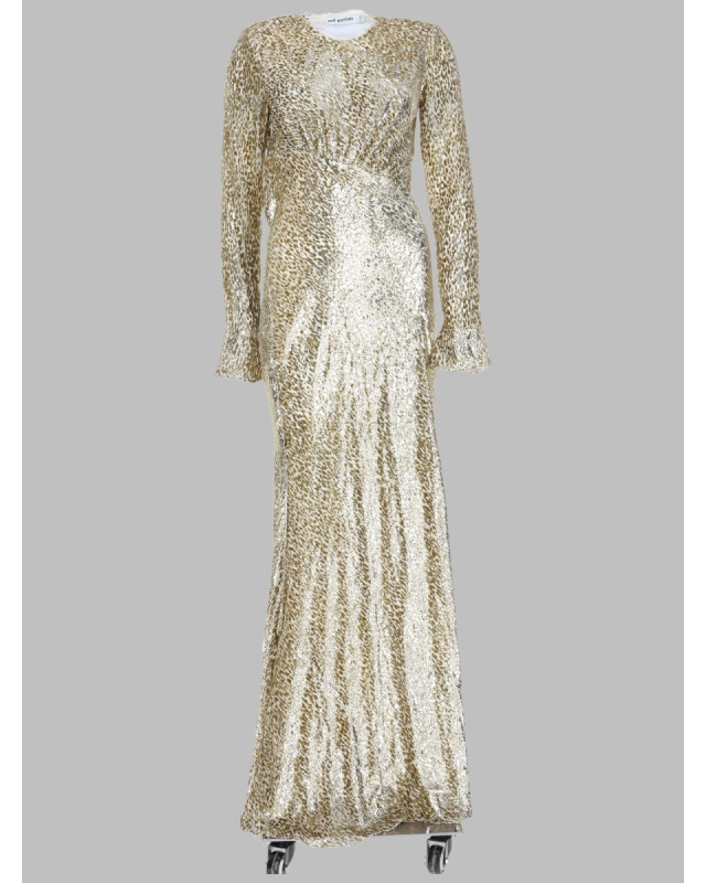 [Self-portrait] Long sleeve dress FW25 PF25-060XA-GD_GOLD