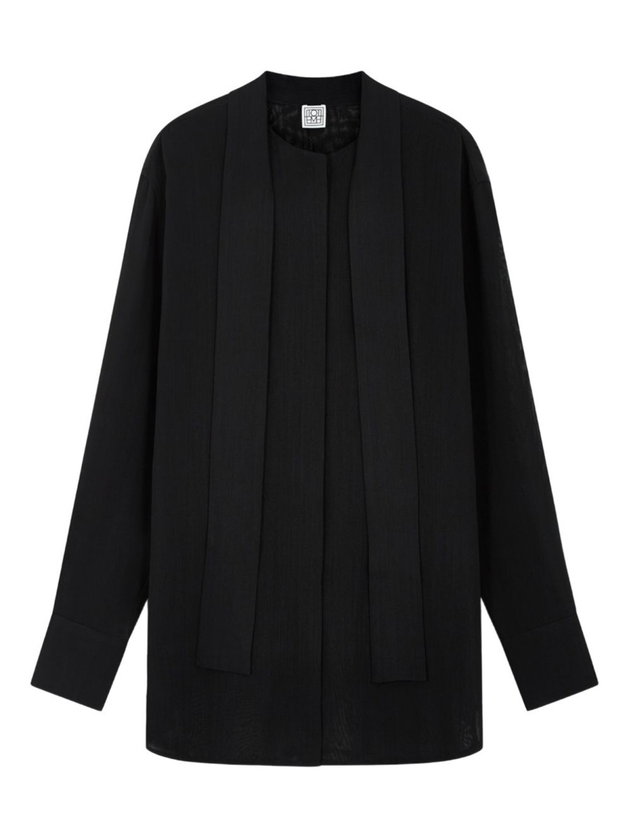 [TOTEME] Shirts Long Sleeve FW25 254WRT0560FB0480_BLACK001