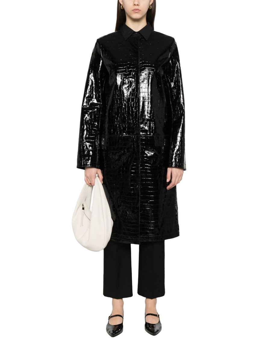 [TOTEME] Coat FW25 252WRO0219LE0129_BLACK001
