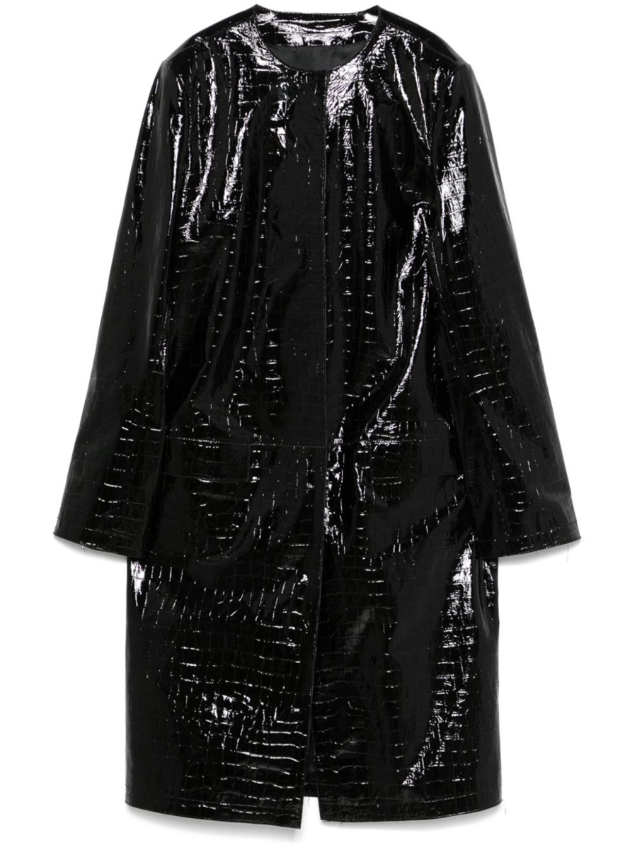 [TOTEME] Coat FW25 252WRO0219LE0129_BLACK001