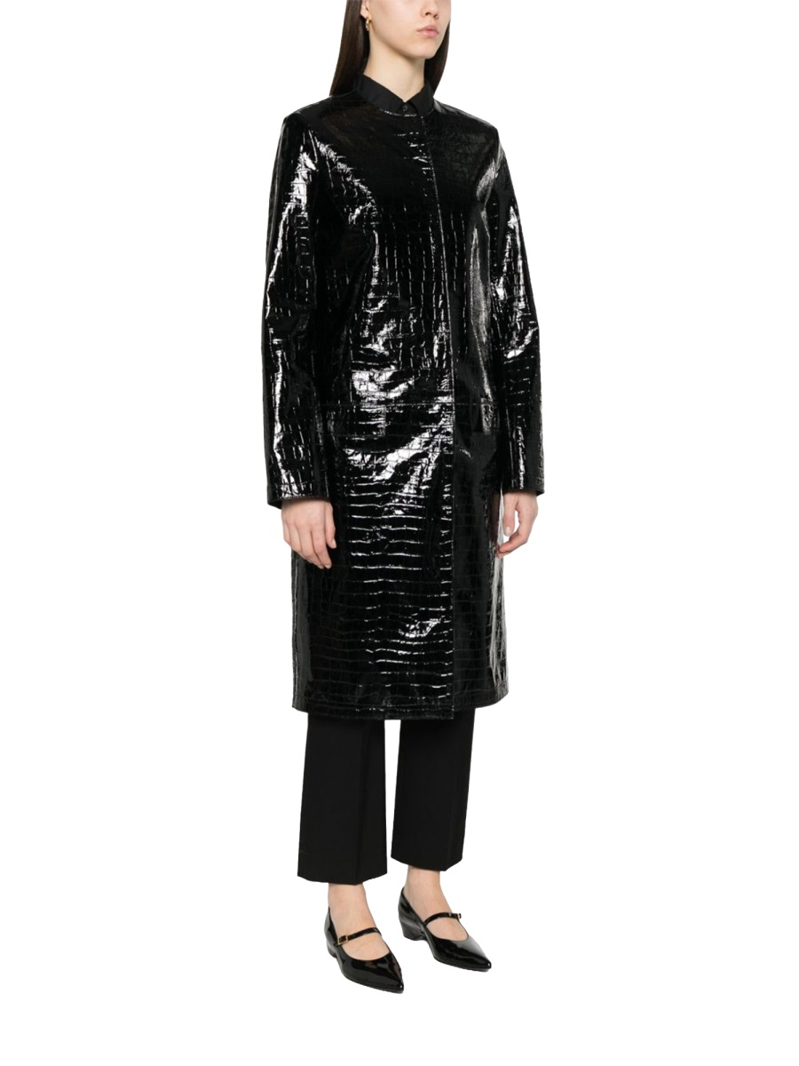 [TOTEME] Coat FW25 252WRO0219LE0129_BLACK001