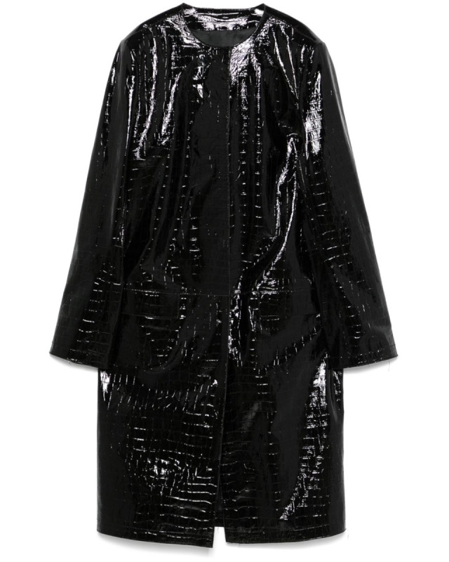[TOTEME] Coat FW25 252WRO0219LE0129_BLACK001