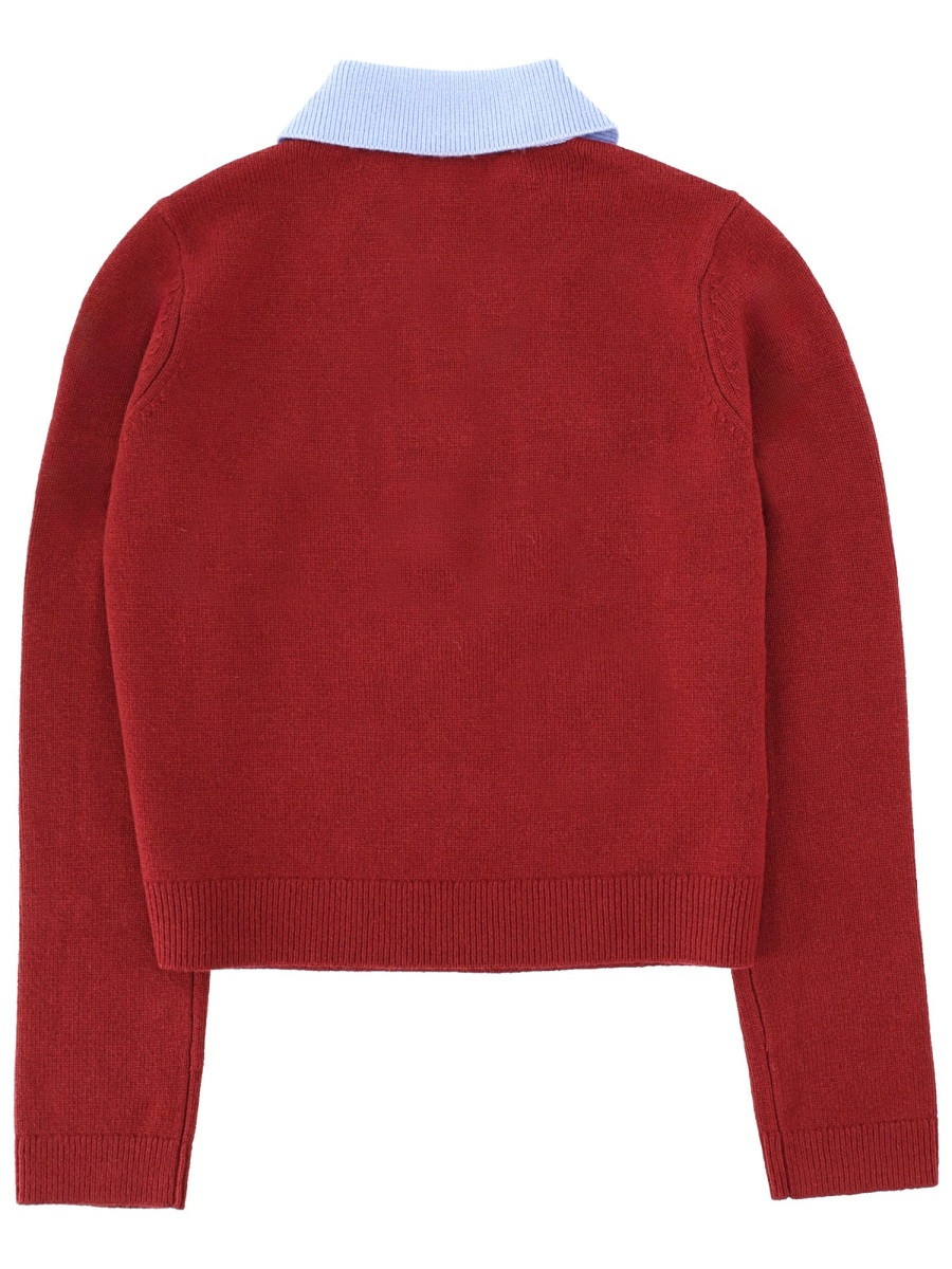 [Self-portrait] T-shirts Long Sleeve FW25 AW25-021TA-BU_BURGUNDY