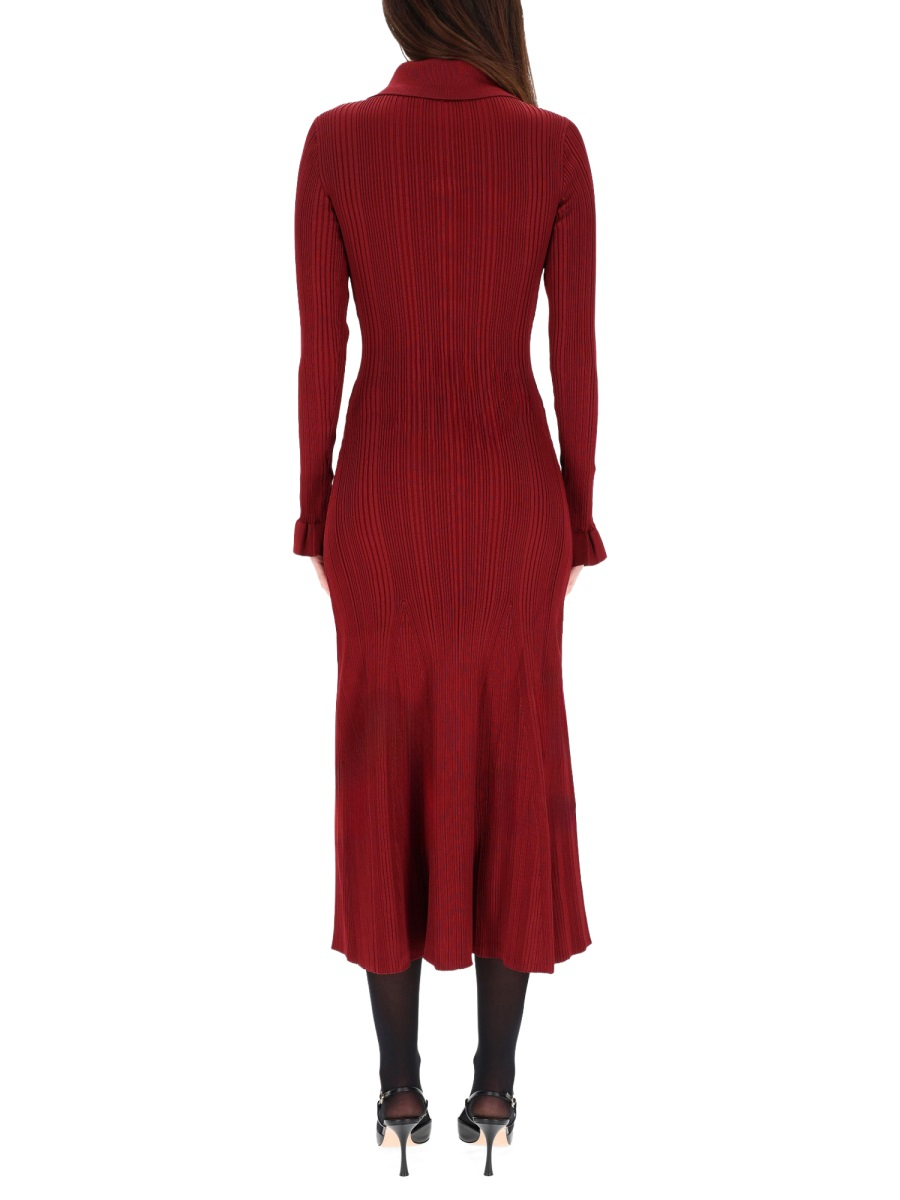 [Self-portrait] Long sleeve dress FW25 AW25-008MA-BU_BURGUNDY