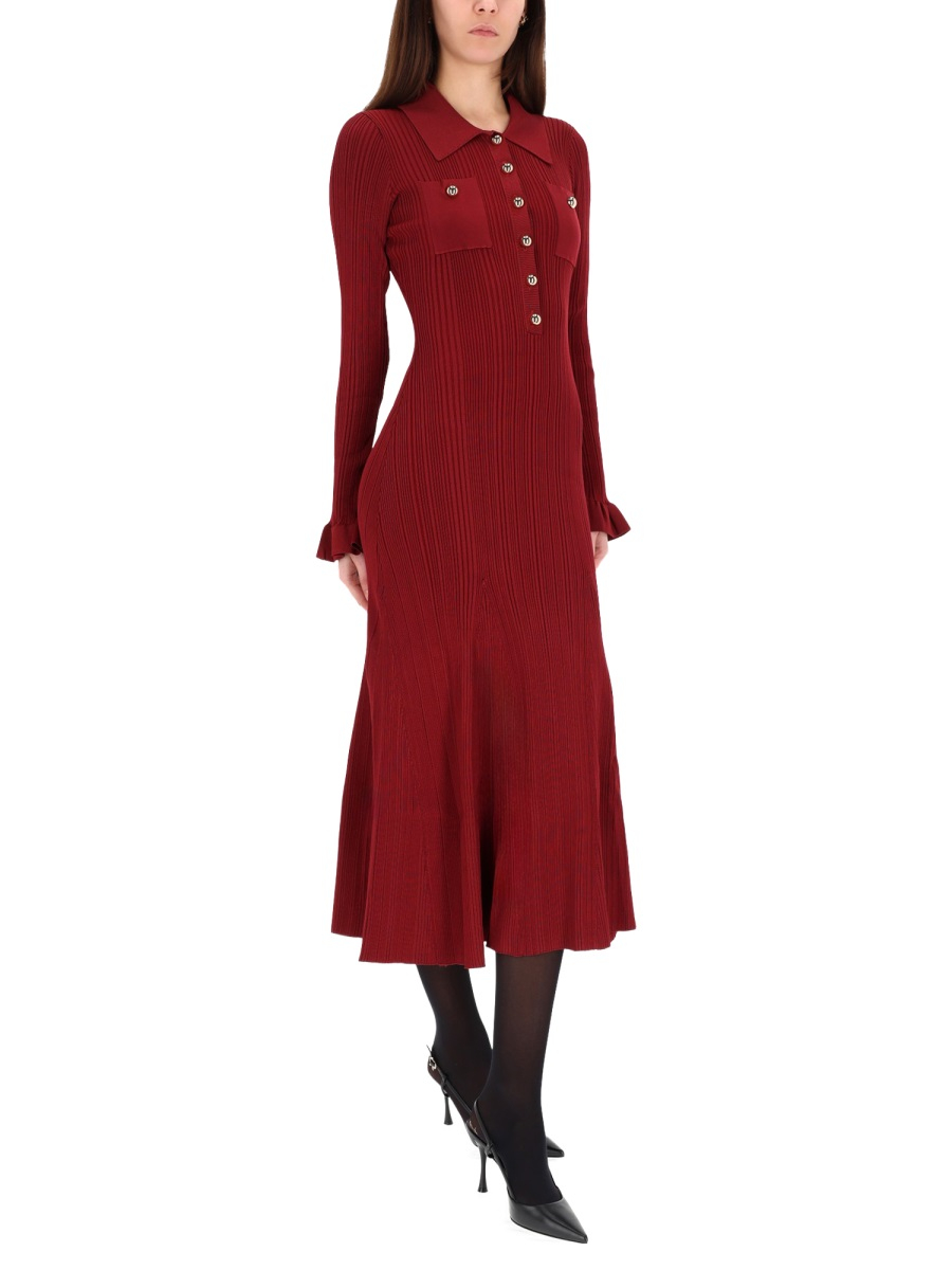 [Self-portrait] Long sleeve dress FW25 AW25-008MA-BU_BURGUNDY