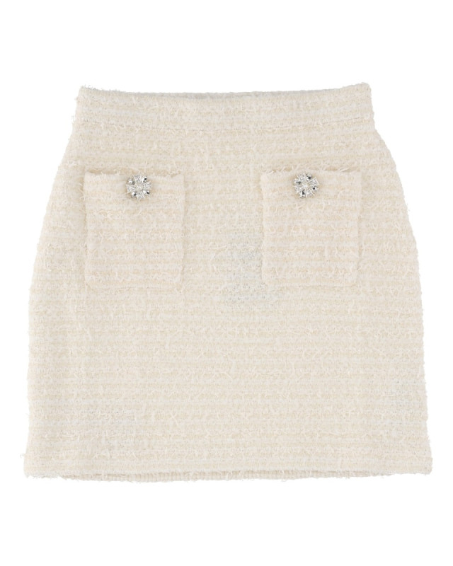 [Self-portrait] Mini skirt FW25 AW25-028SK-C_CREAM