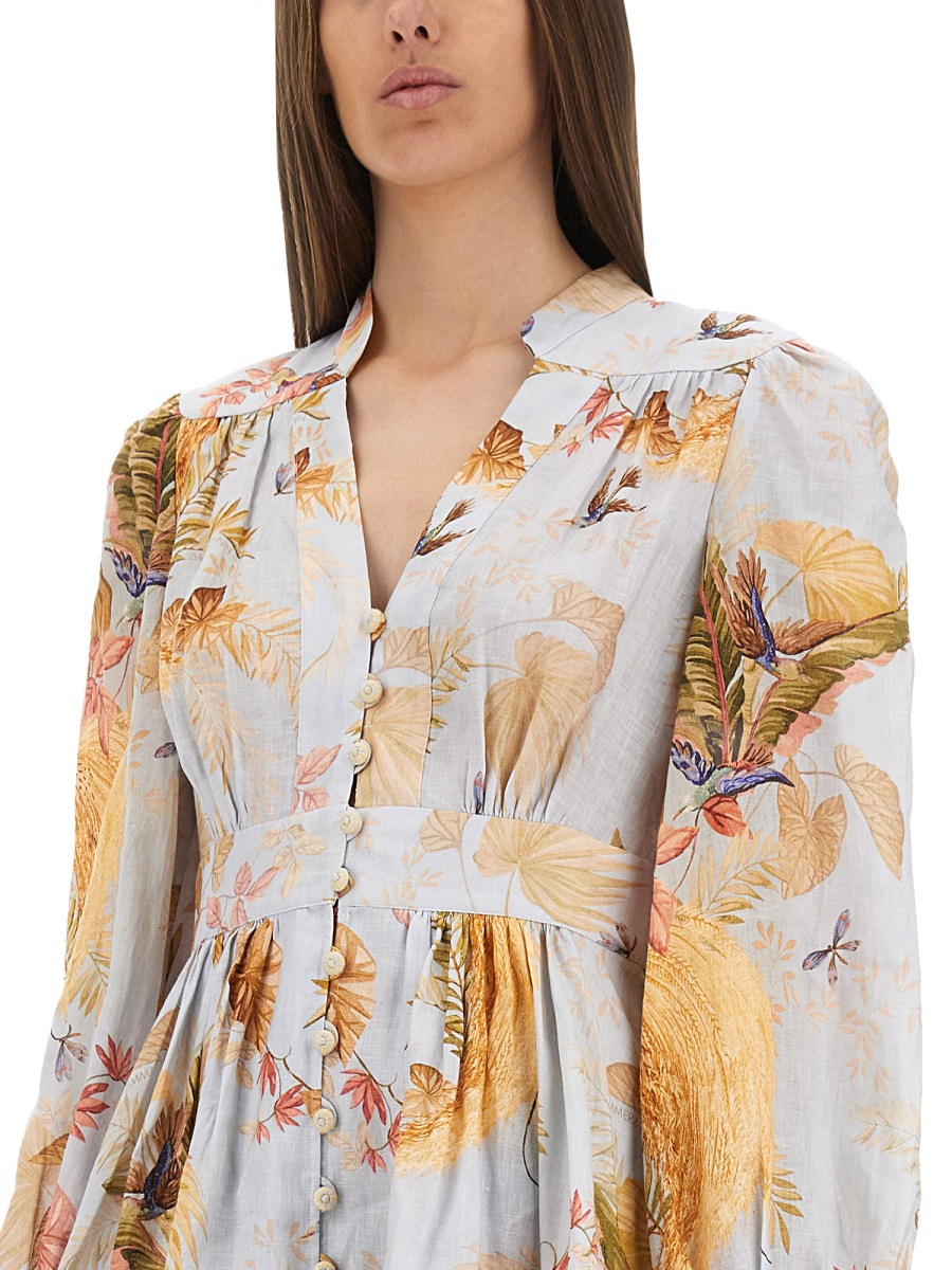 [Zimmermann] Long sleeve dress FW25 5147DSS253_LBPFL