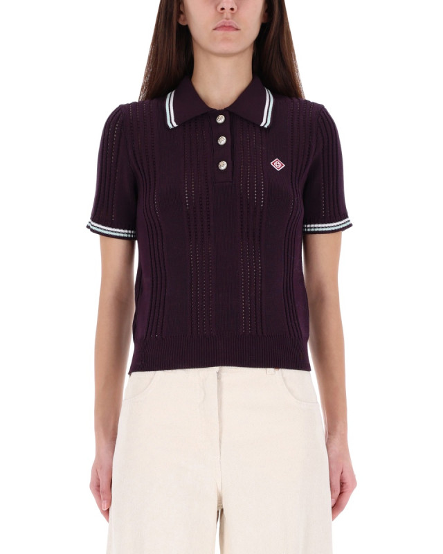 [Casablanca] Shirts Short Sleeve FW25 W-AW25-KW-1089_01AUBERGINE