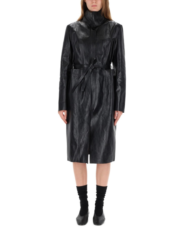 [Our Legacy] Coat FW25 W4259CS_SABLEBLACKFLUIDCALFSKIN