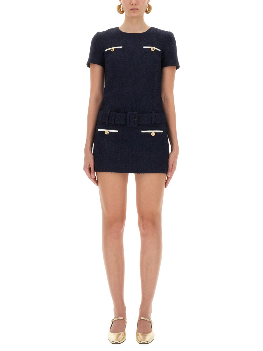 [Self-portrait] Short sleeve dress FW25 PF25-034S-BL_BLUE