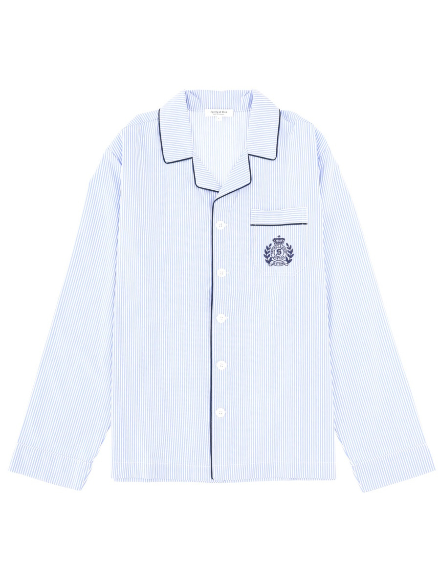 [SPORTY&RICH] Shirts Long Sleeve FW25 SI02164243ST02_BLUESTRIPE
