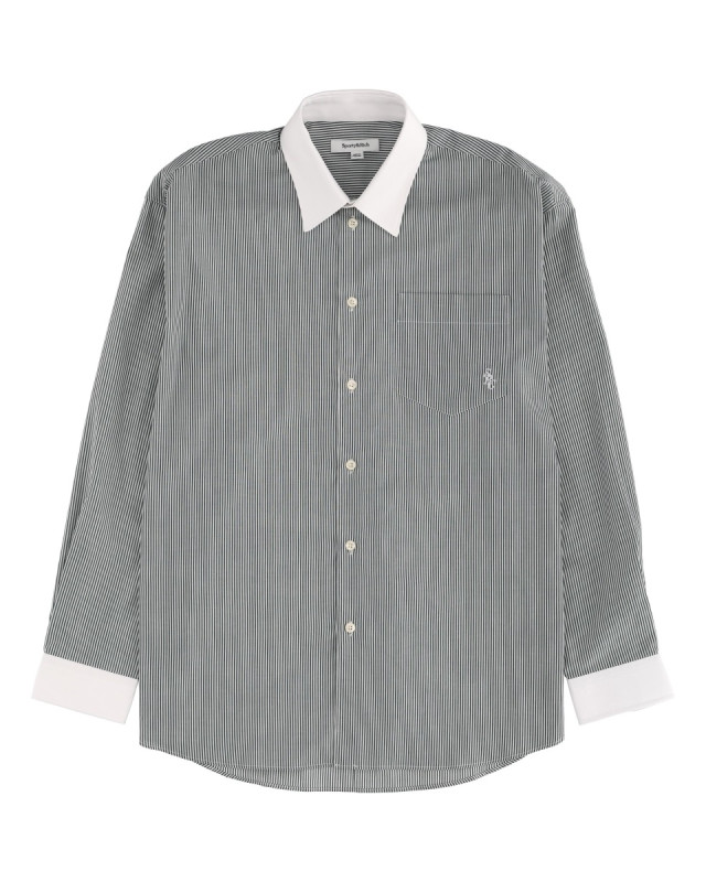 [SPORTY&RICH] Shirts Long Sleeve FW25 SI01961302ST71_FORESTSTRIPED