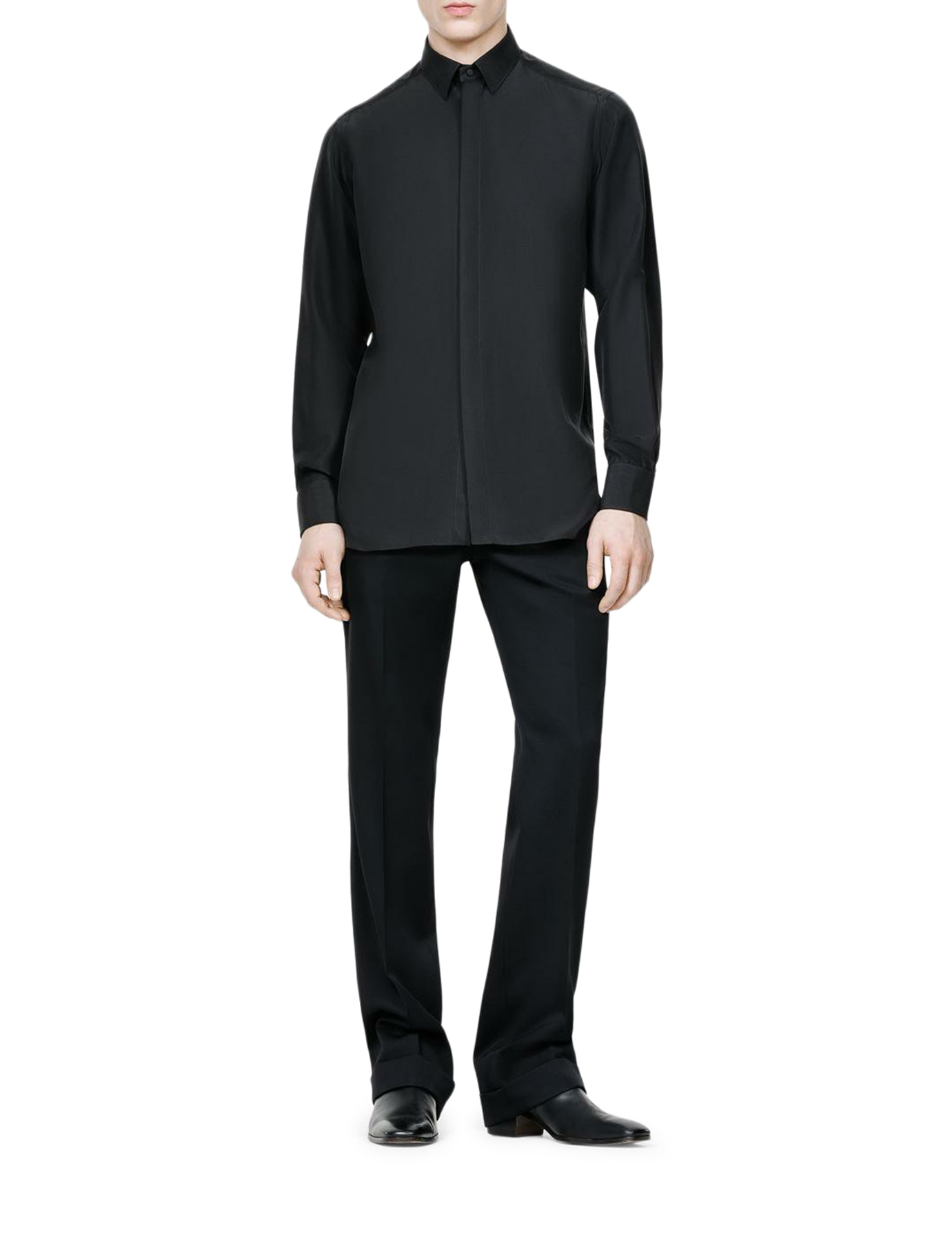 [Tom Ford] Shirts Long Sleeve FW26 HRVF04S0284NAA BLACK
