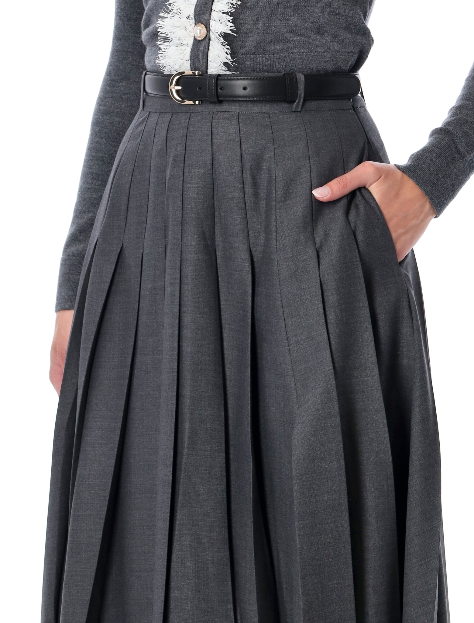 [SELF PORTRAIT] Long skirt FW26 PF26137XSKGRGREY