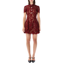 [SELF PORTRAIT] Short sleeve dress FW26 PF26111SABUBURGUNDY