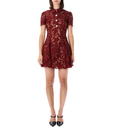 [SELF PORTRAIT] Short sleeve dress FW26 PF26111SABUBURGUNDY