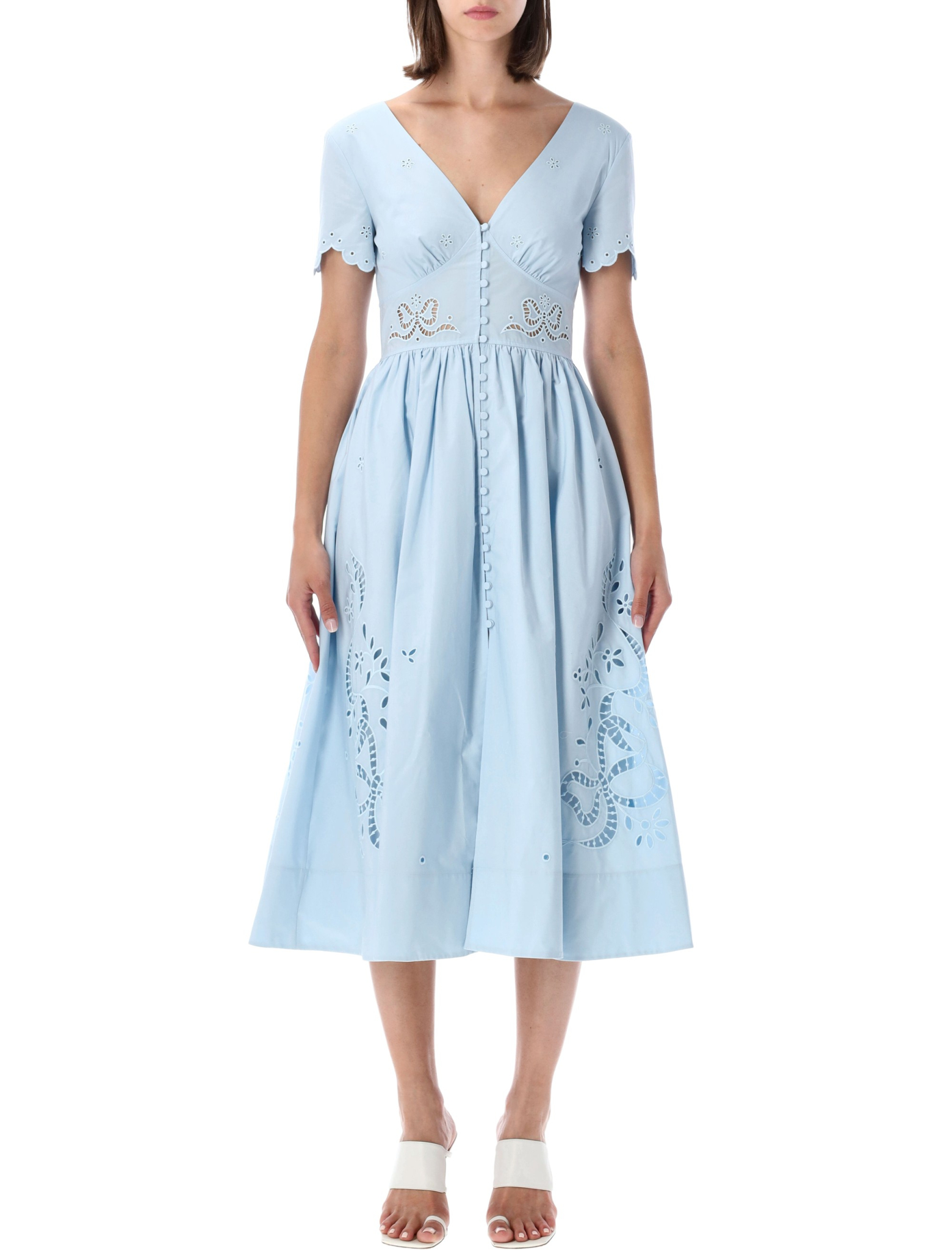 [SELF PORTRAIT] Short sleeve dress FW26 PF26018MABLLIGHT BLUE