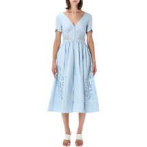 [SELF PORTRAIT] Short sleeve dress FW26 PF26018MABLLIGHT BLUE