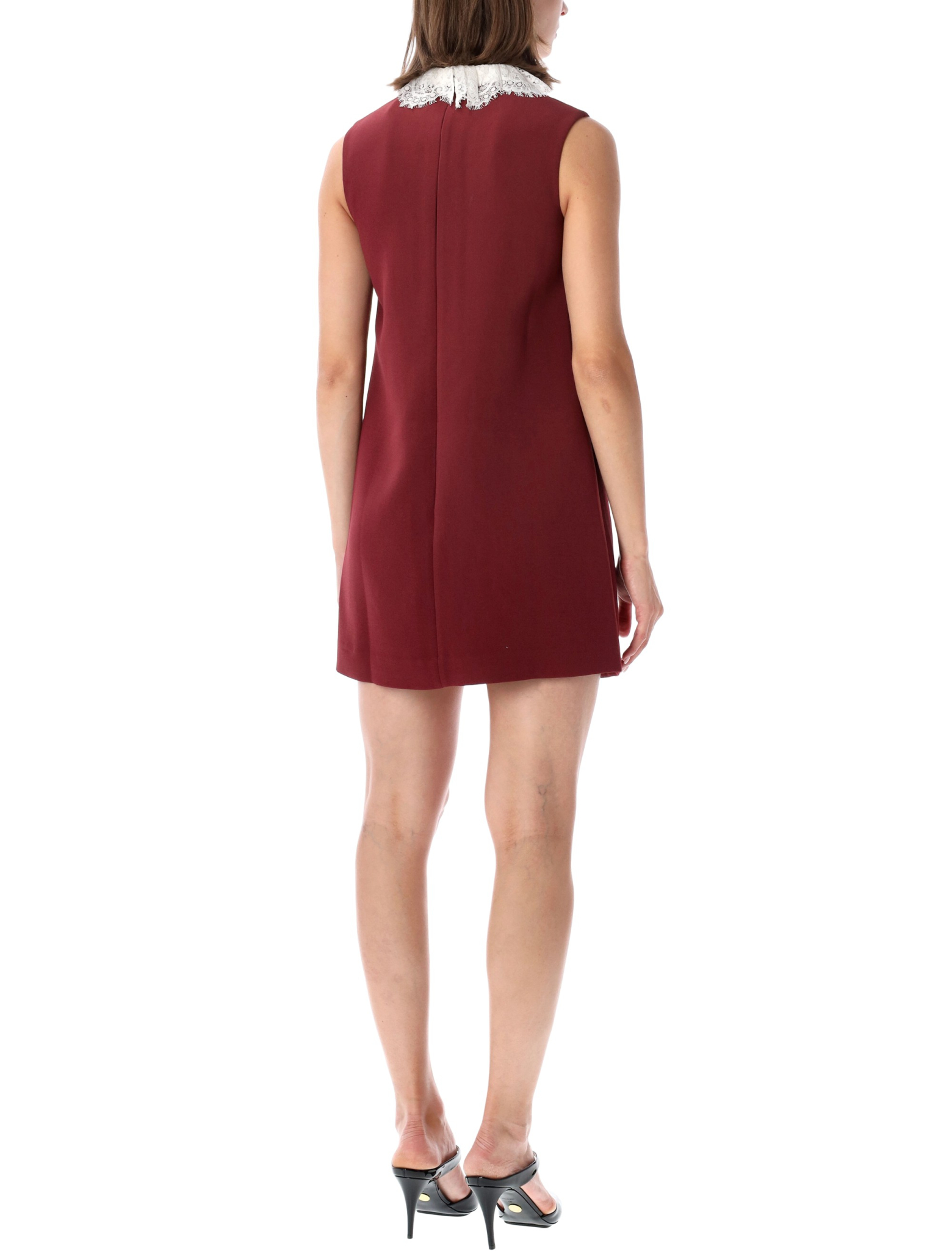 [SELF PORTRAIT] Sleeveless dress FW26 PF26001SBBUBURGUNDY