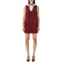 [SELF PORTRAIT] Sleeveless dress FW26 PF26001SBBUBURGUNDY