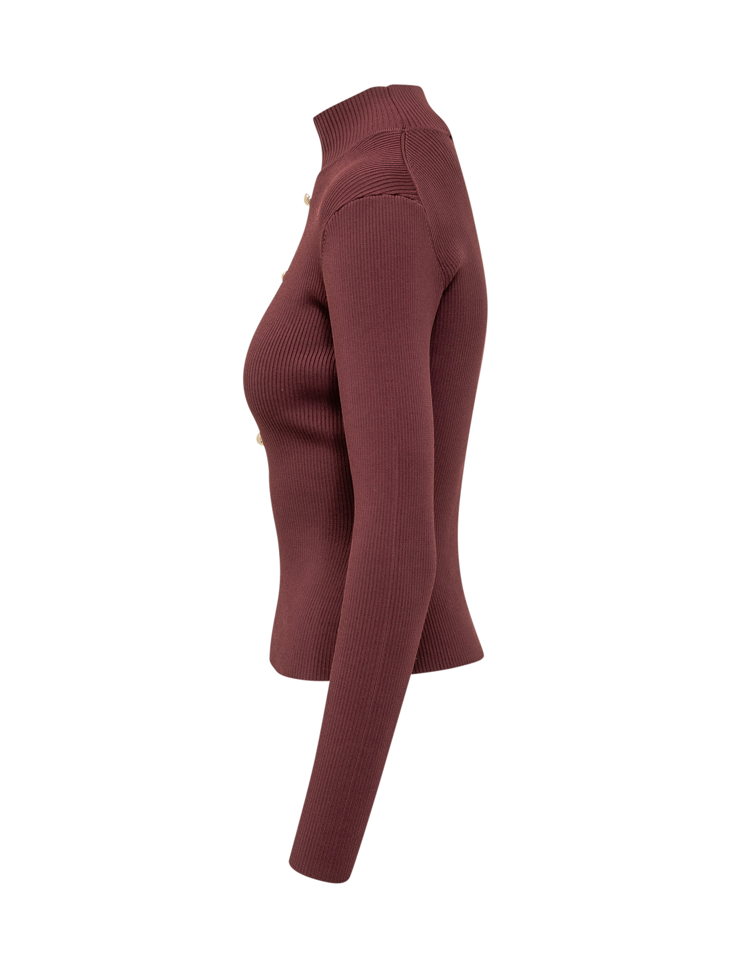 [Self-portrait] T-shirts Long Sleeve SS26 RS26138TBU BURGUNDY