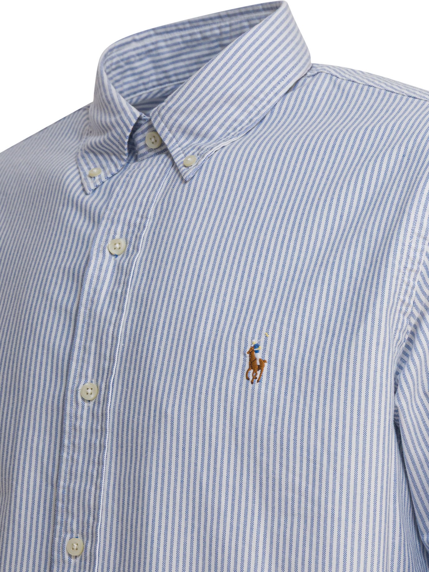 [Polo Ralph Lauren] Shirts Long Sleeve SS26 710792041004BLUE/WHITE STRIPE