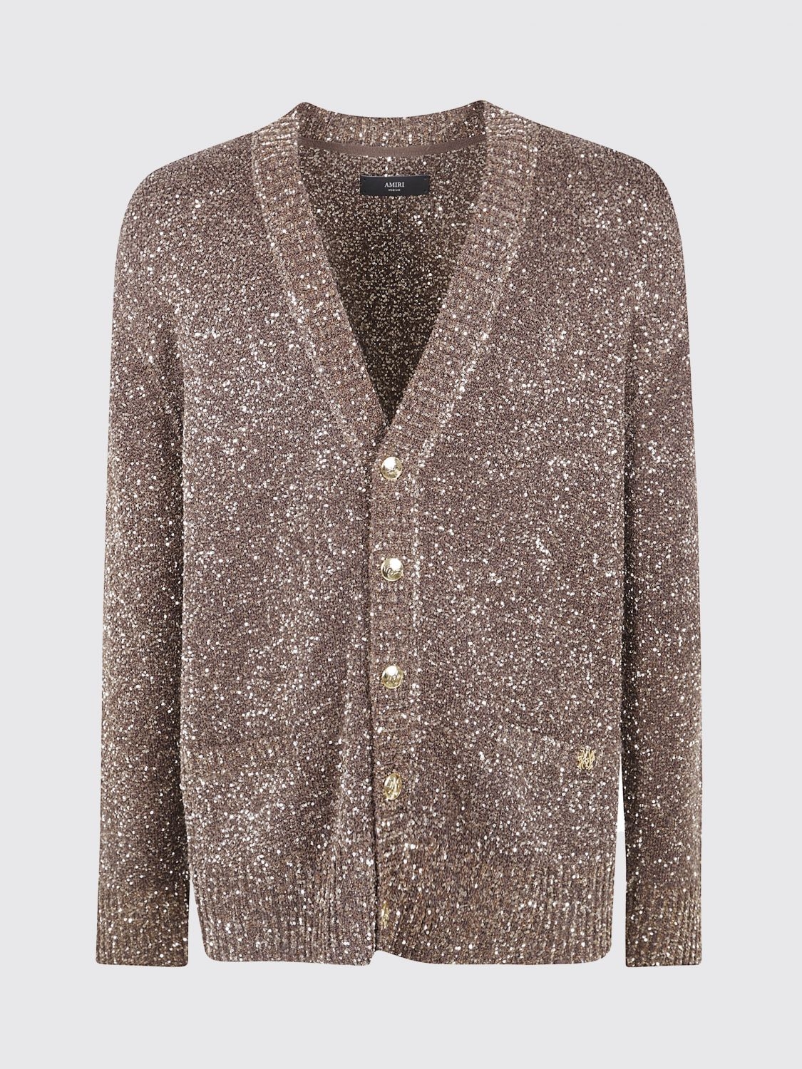 [Amiri] Cardigan FW25 AMKNCD1069 DARK BROWN