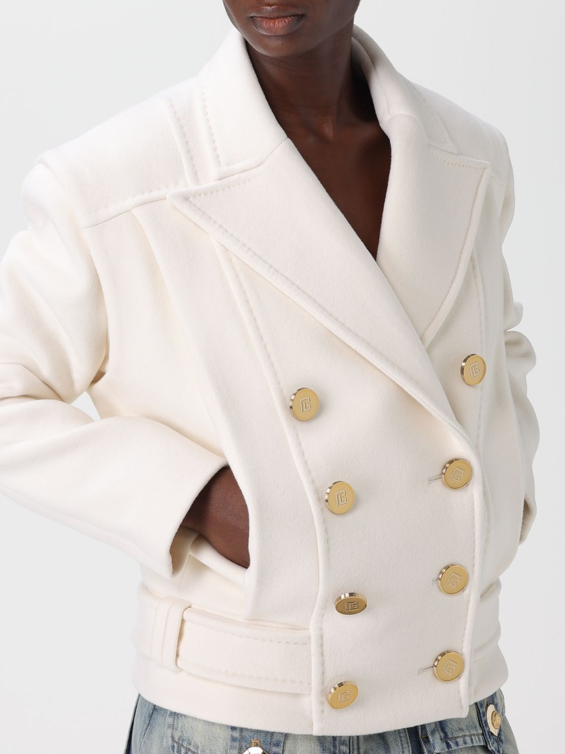 [Balmain] Coat FW25 FF1UA095WB50 0FA