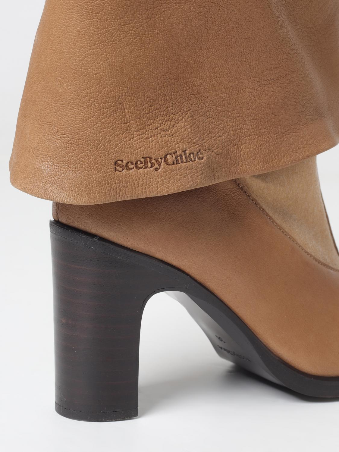 [See by Chloe] Long Boots FW24 SB43060A tan lamb