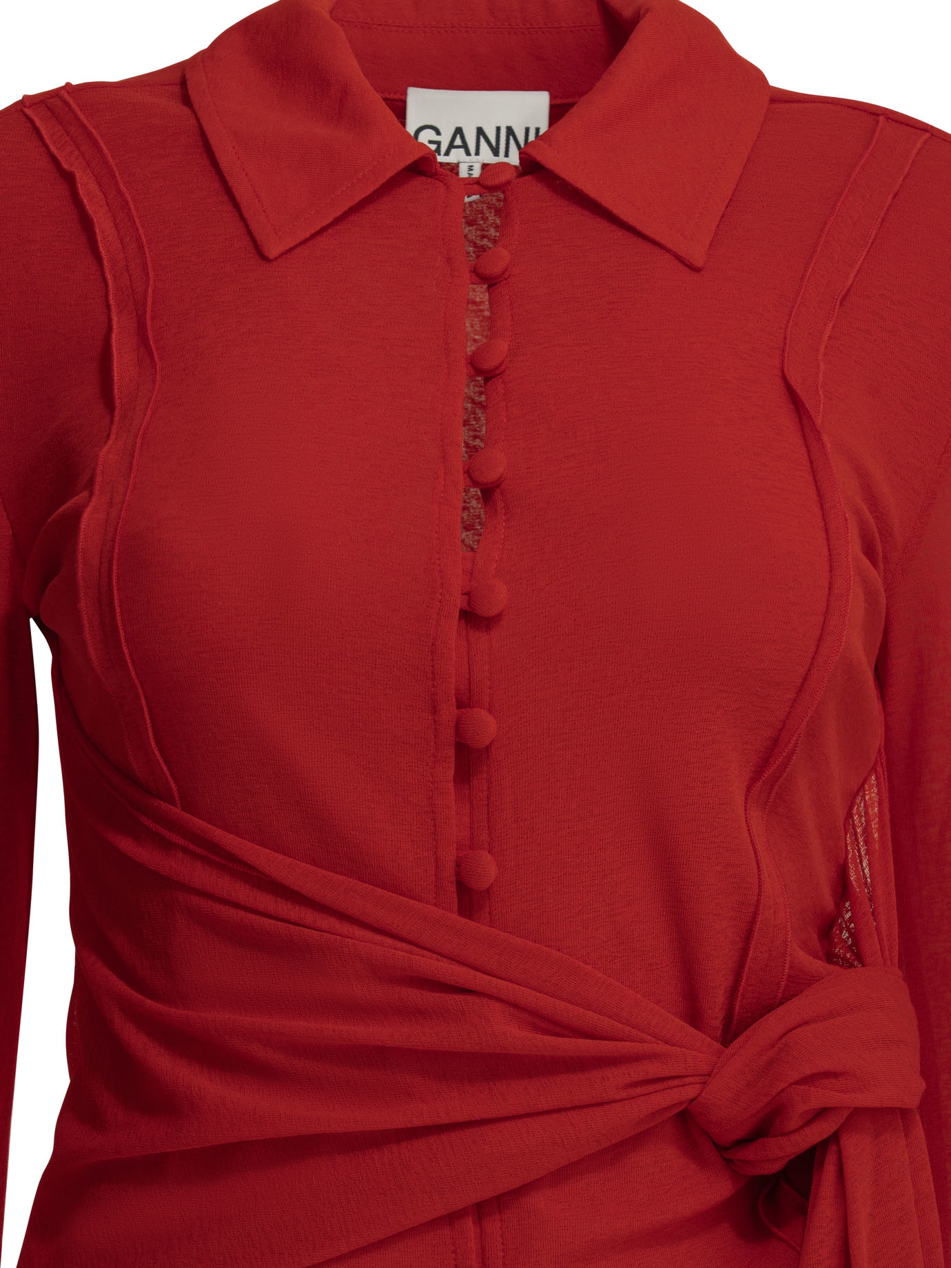 [GANNI] Shirts Long Sleeve SS26 A104028606P