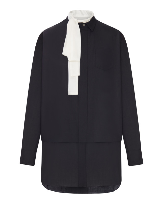 [Sacai] Long sleeve dress FW26 2608566001 BLACK