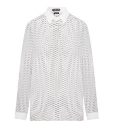 [Tom Ford] Shirts Long Sleeve FW26 CA3355FAP263WNL OFF WHITE BLACK