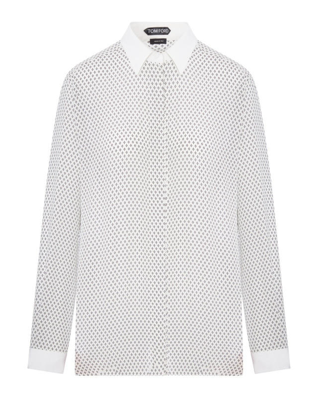 [Tom Ford] Shirts Long Sleeve FW26 CA3355FAP263WNL OFF WHITE BLACK