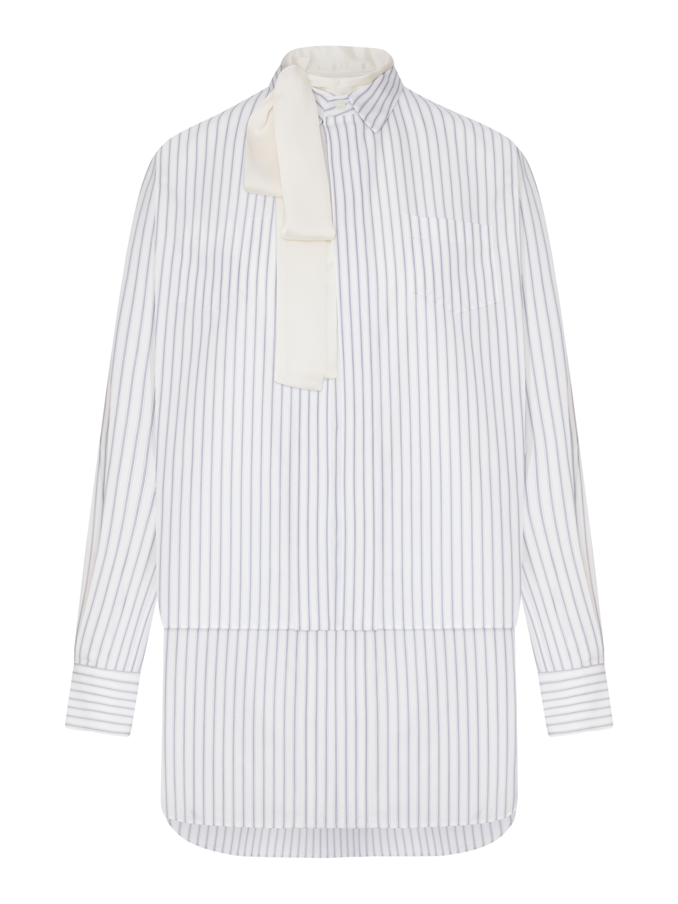 [Sacai] Long sleeve dress FW26 2608615817 OFF WHITE STRIPE