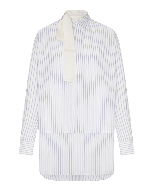 [Sacai] Long sleeve dress FW26 2608615817 OFF WHITE STRIPE