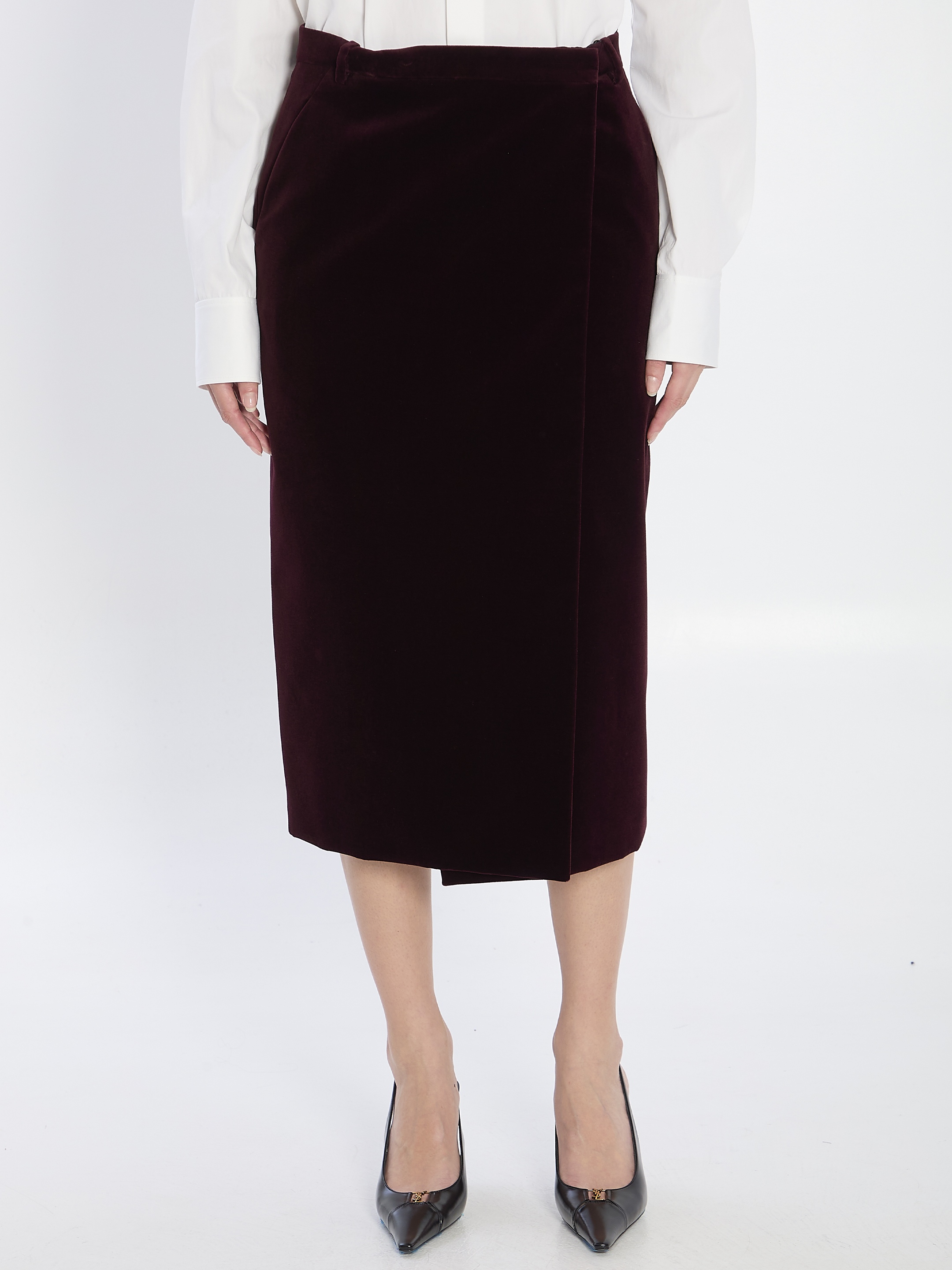 [Saint Laurent] Midi skirt FW25 826769_Y615W_6500