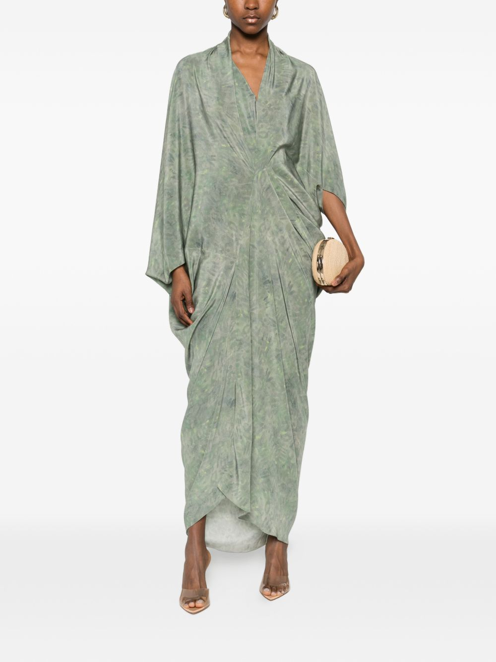 [Cortana] Long sleeve dress SS26 A3595/8FOLLIAGEPRINT