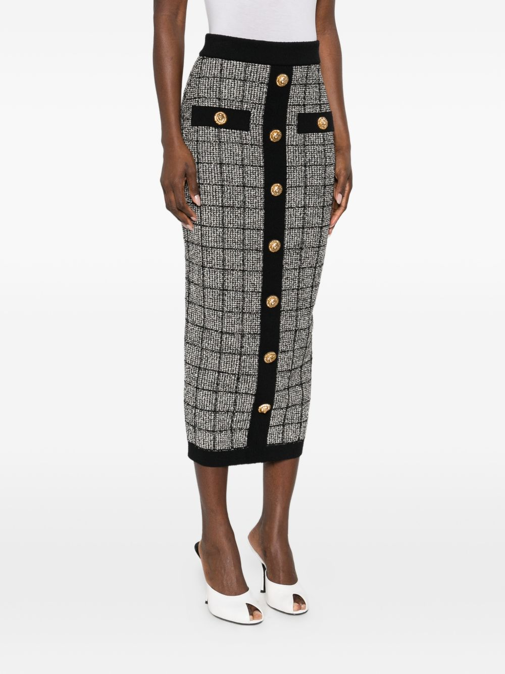[Balmain] Midi skirt SS26 GF1LD024KJ48EER