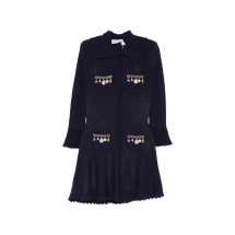 [Self - portrait] Long sleeve dress SS26 SS26-048S-NNAVY