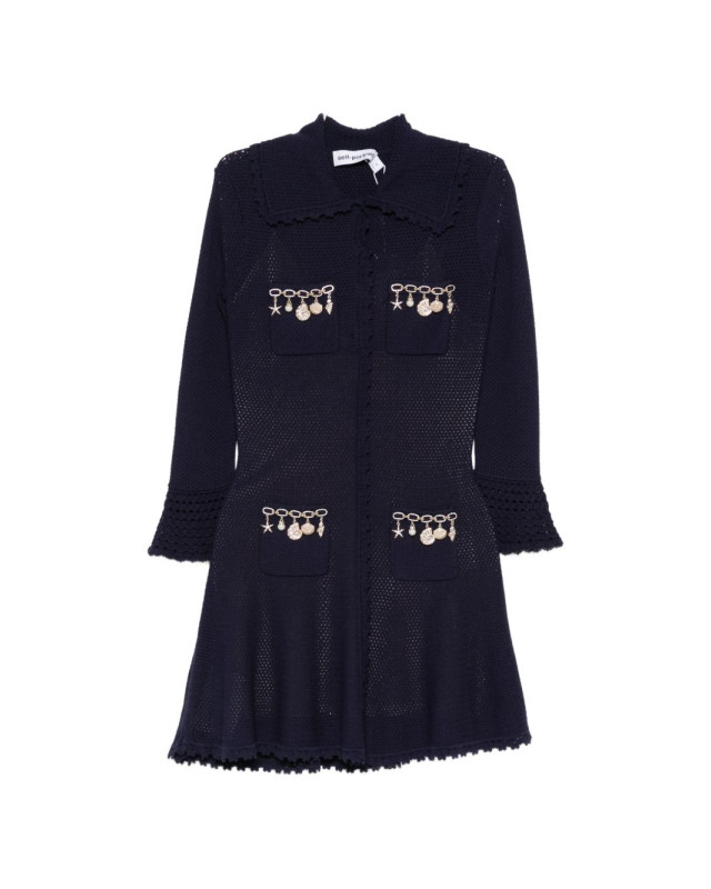 [Self - portrait] Long sleeve dress SS26 SS26-048S-NNAVY