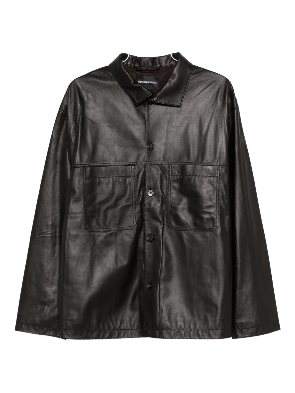 [E . ARMANI EXCLUSIVE PRE] Leather Jacket SS26 EM004729AF22948U8168