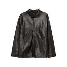 [E . ARMANI EXCLUSIVE PRE] Leather Jacket SS26 EM004729AF22948U8168