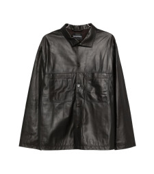 [E . ARMANI EXCLUSIVE PRE] Leather Jacket SS26 EM004729AF22948U8168
