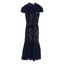 [Self - portrait] Short sleeve dress SS26 RS26-171M-NNAVY