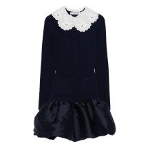 [Self - portrait] Short sleeve dress SS26 RS26-106SB-NNAVY